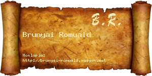 Brunyai Romuald névjegykártya